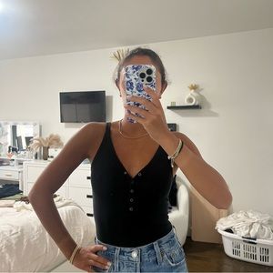 Abercrombie and Fitch soft AF Henley tank bodysuit